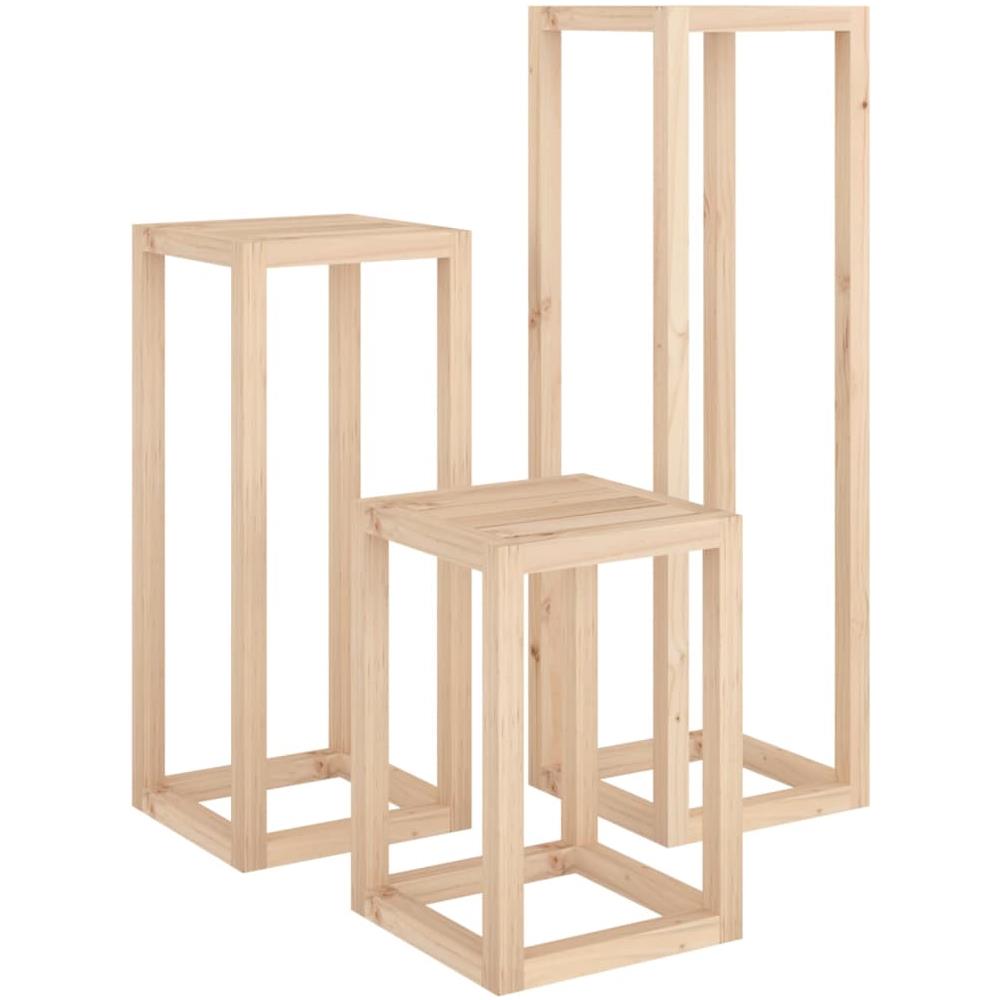 Set Supporti per Piante 3 pz in Legno Massello di Pino - Foto 2