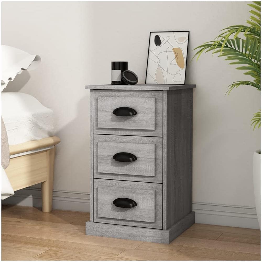 Comodino Grigio Sonoma 39x39x67 Cm In Legno Multistrato - Foto 1