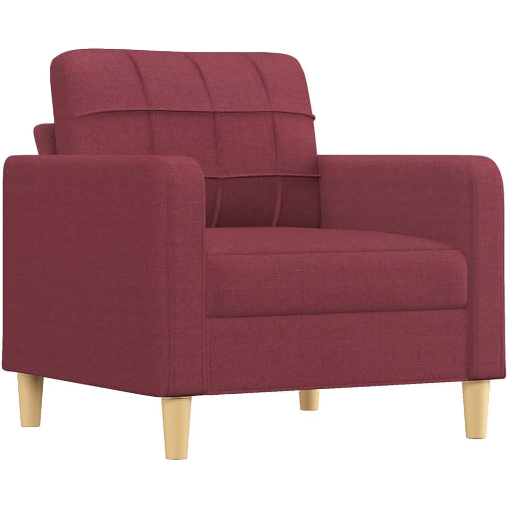 Set Di Divani 3 Pz Con Cuscini Rosso Vino In Tessuto - Foto 3