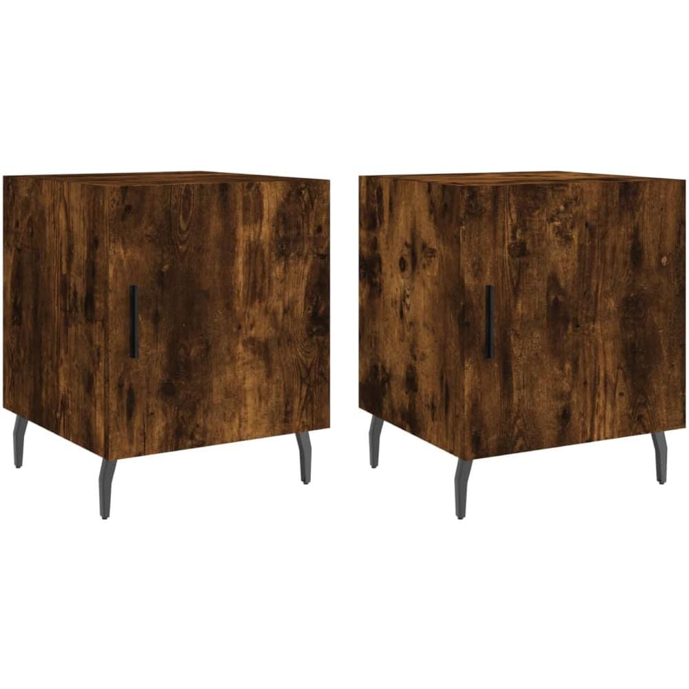 Comodini 2 Pz Rovere Fumo 40x40x50 Cm In Legno Multistrato - Foto 2