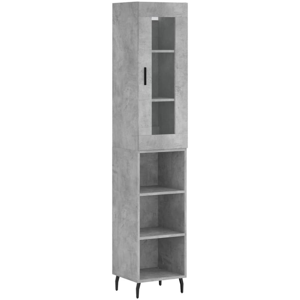 Credenza Grigio Cemento 34,5x34x180 Cm In Legno Multistrato - Foto 2