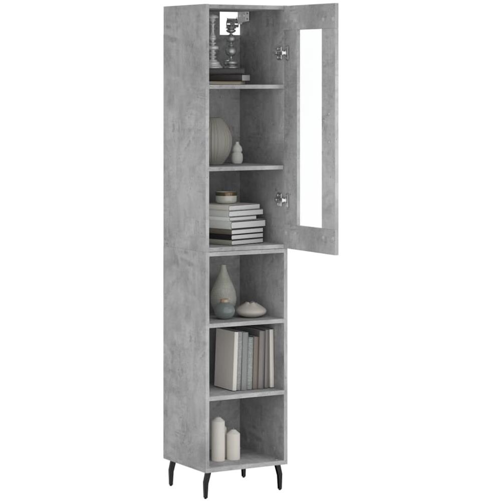 Credenza Grigio Cemento 34,5x34x180 Cm In Legno Multistrato - Foto 3