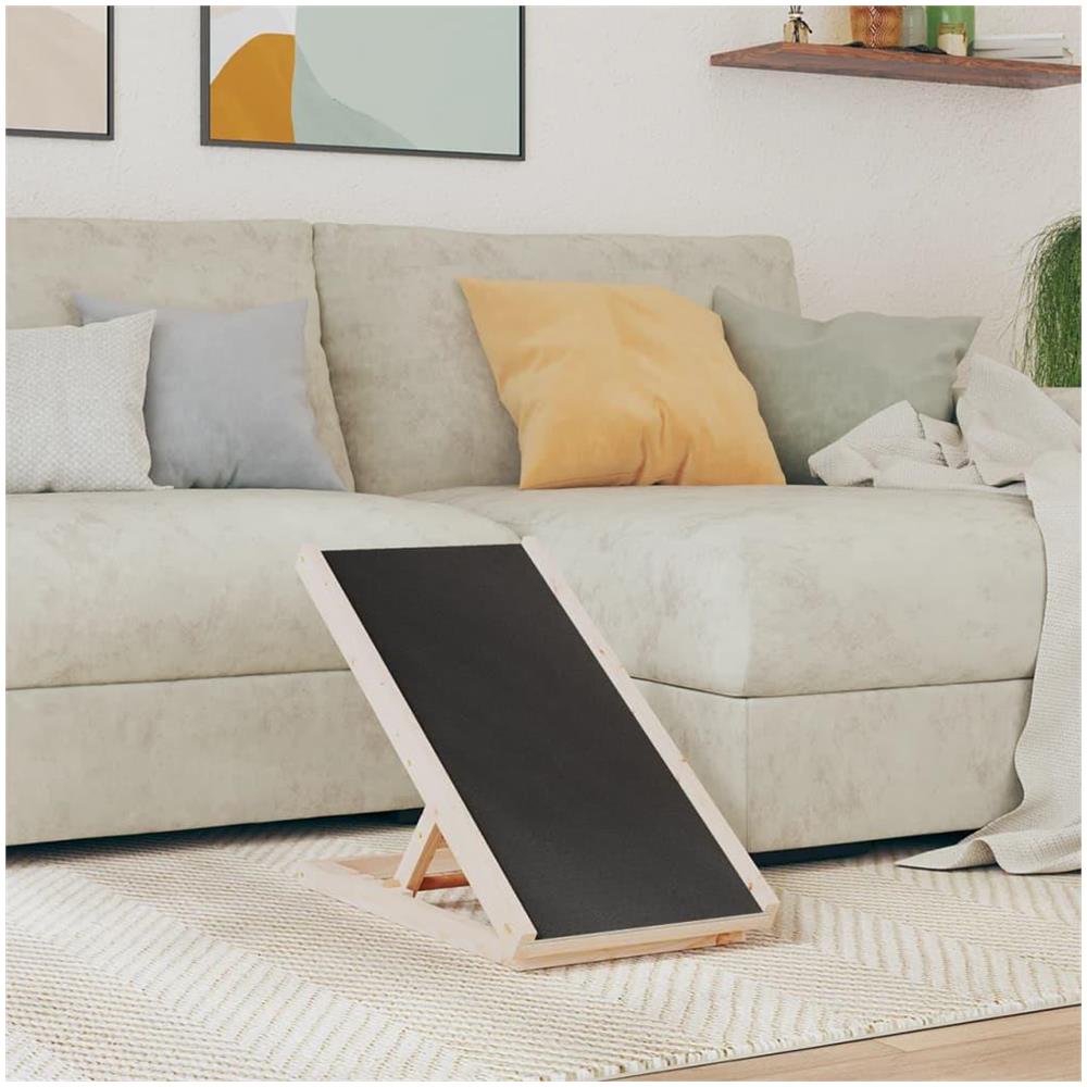 Rampa per Cani Grigia 70x35 cm in Legno Massello di Abete - Foto 2