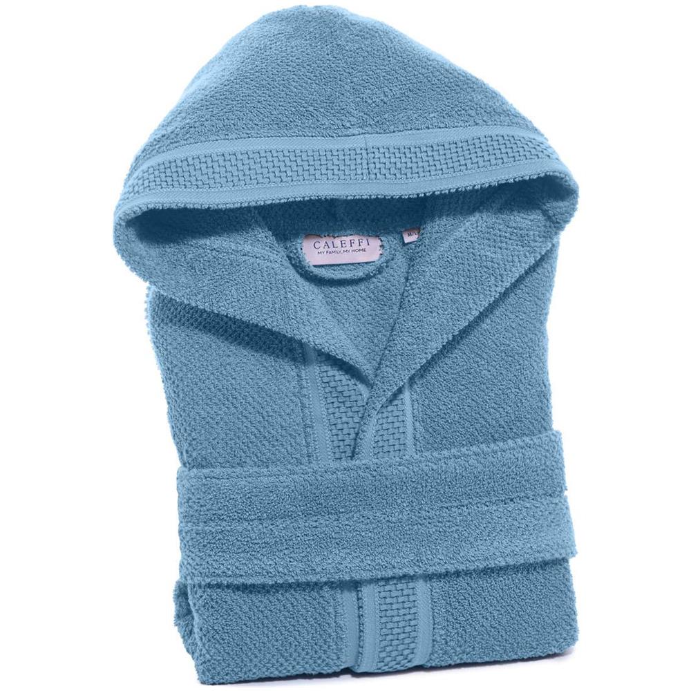 Accappatoio Con Cappuccio Spugnissima Gim In Cotone Colore Turchese Misura S - Foto 2