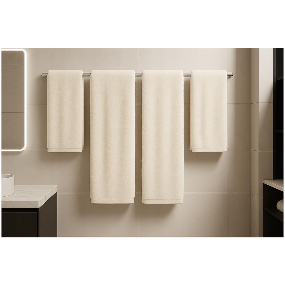 Set di asciugamani Diana 2+2 - Ecru - 100% cotone - Design moderno - Elevata assorbenza - Foto 1
