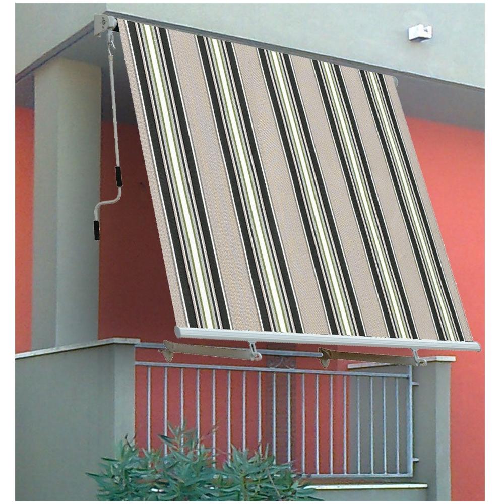 Tenda da Sole a Caduta con Bracci Righe Verdi - Foto 2