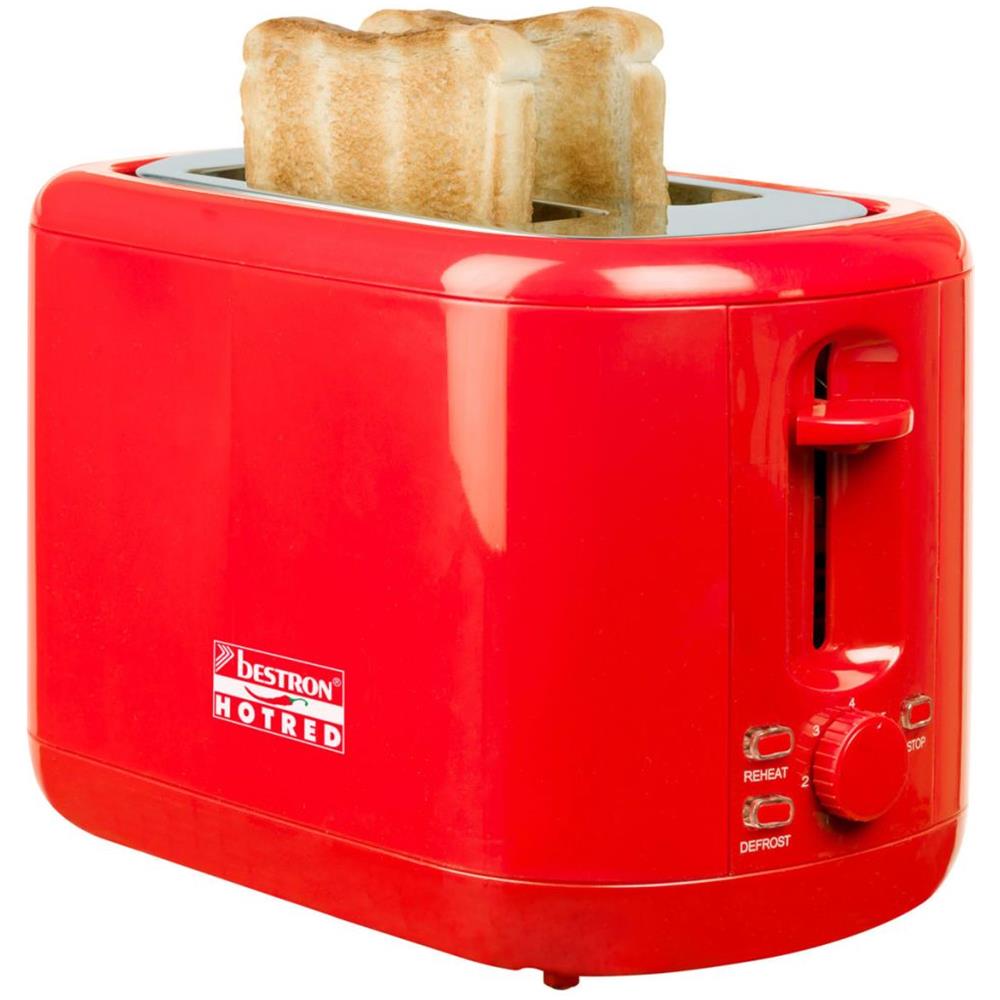 Bestron ATS300HR Tostapane, Rosso Rosso Bestron ATS300HR Tostapane, Rosso Rosso