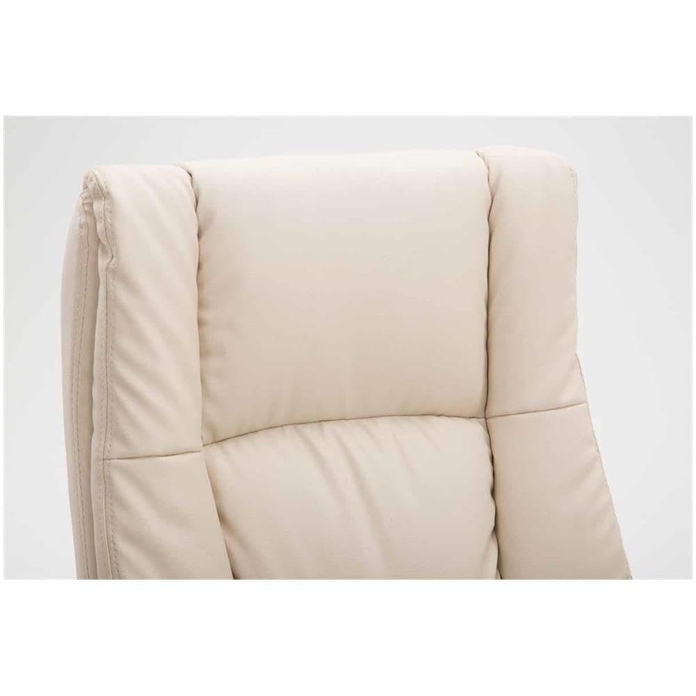 Sedia Ufficio Sparta XL in Similpelle I Poltrona Direttore Ergonomica Oscillante I Sedia Girevole con Braccioli I Carico Max 140KG Crema - Foto 5