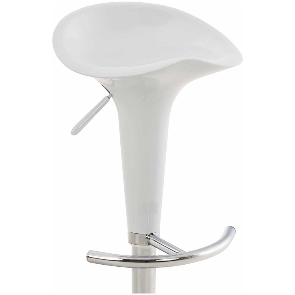 Set 2 Sgabelli Design Saddle in Plastica I Coppia Sgabelli Cucina con Poggiapiedi I Sedie Sgabelli Girevoli E Regolabili H 60-81CM Bianco - Foto 2