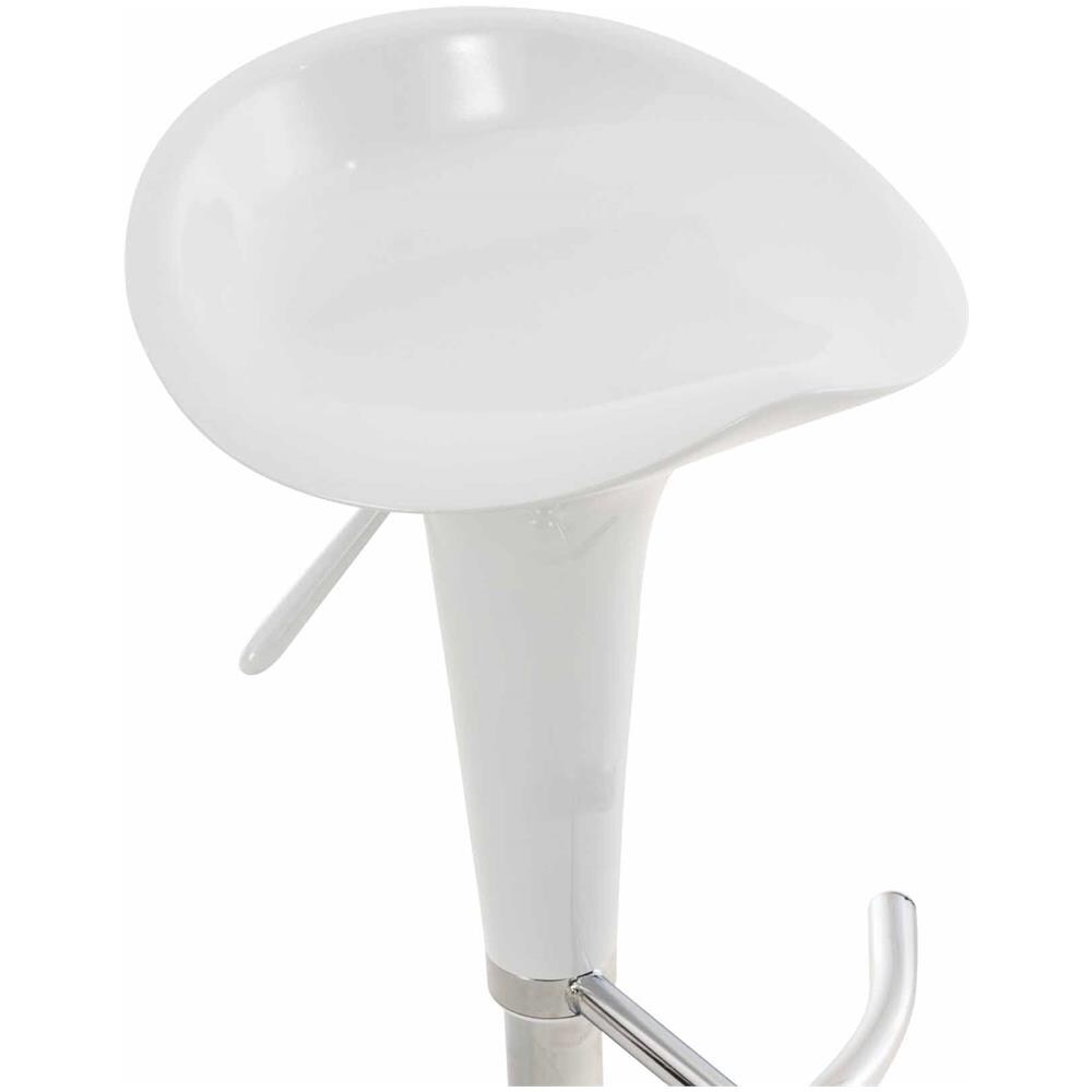 Set 2 Sgabelli Design Saddle in Plastica I Coppia Sgabelli Cucina con Poggiapiedi I Sedie Sgabelli Girevoli E Regolabili H 60-81CM Bianco - Foto 5
