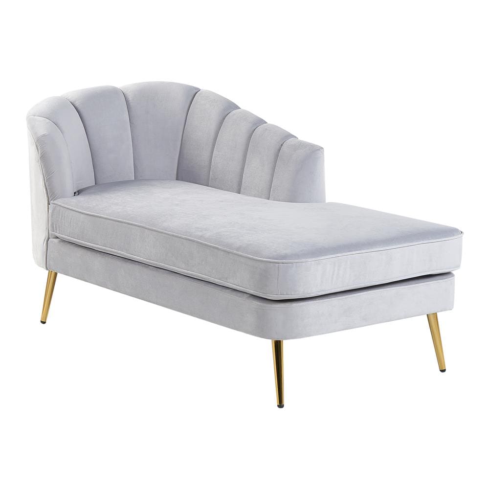 Chaise Longue Sinistra In Velluto Grigio Allier - Foto 2