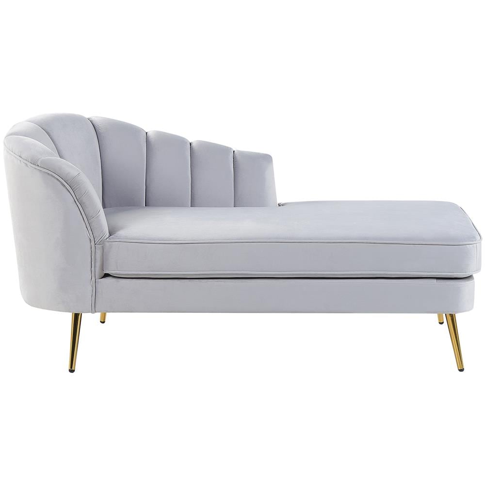 Chaise Longue Sinistra In Velluto Grigio Allier - Foto 1