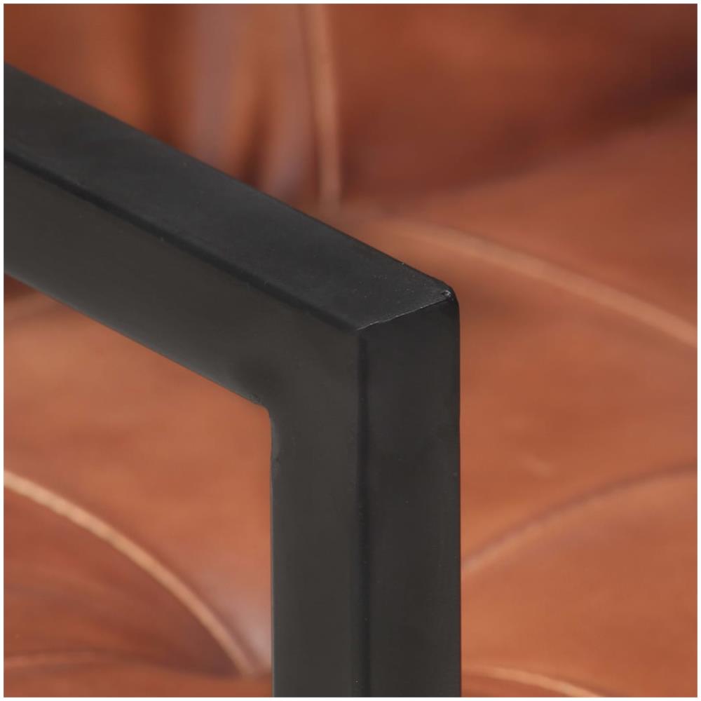 Sedie Da Pranzo A Sbalzo 6 Pz Marroni In Vera Pelle - Foto 2