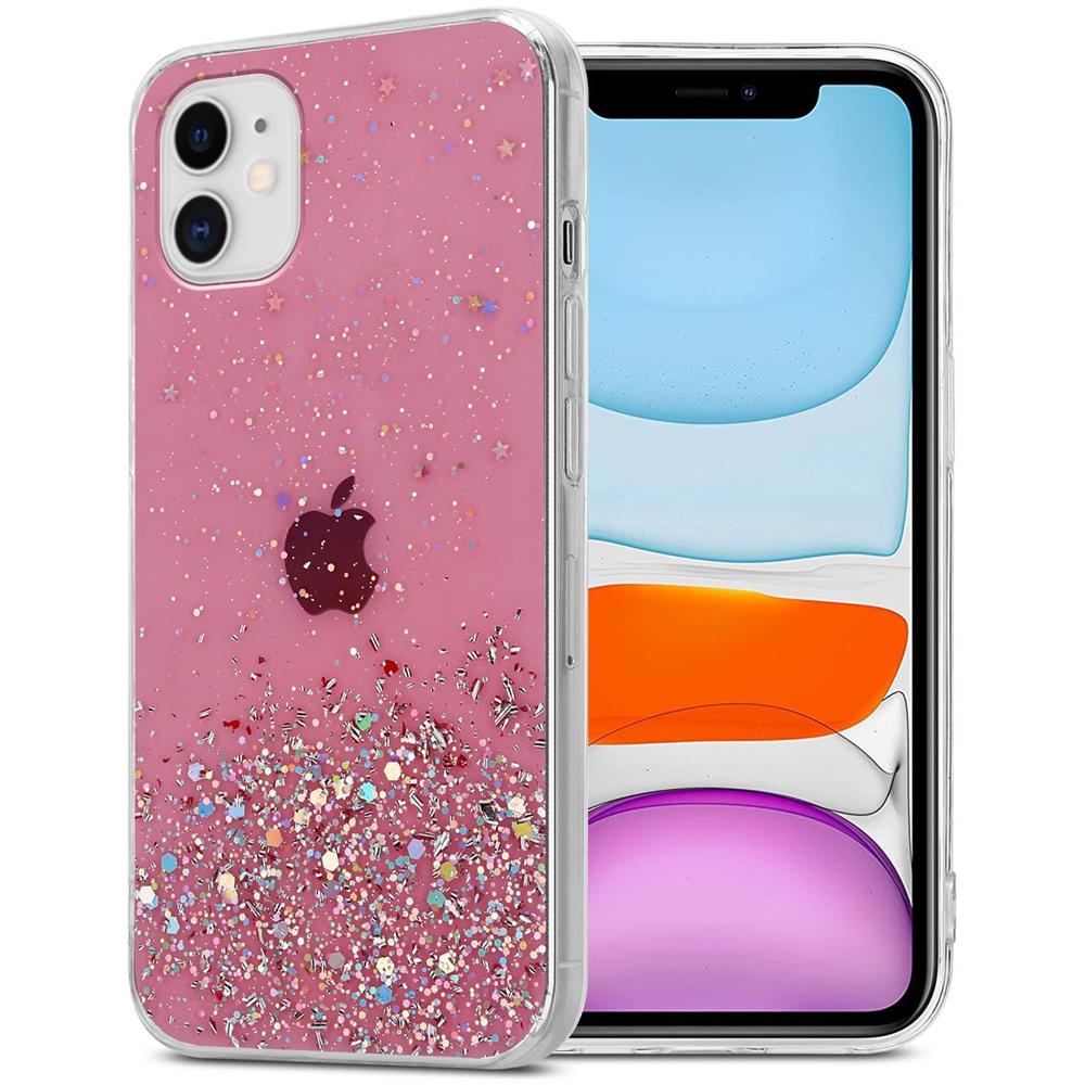 Custodia Compatibile Con Apple Iphone 11 Pro In Rosa Con Glitter - Coperchio Protettivo In Silicone Tpu Flessibile Con Glitter Scintillanti - Foto 1