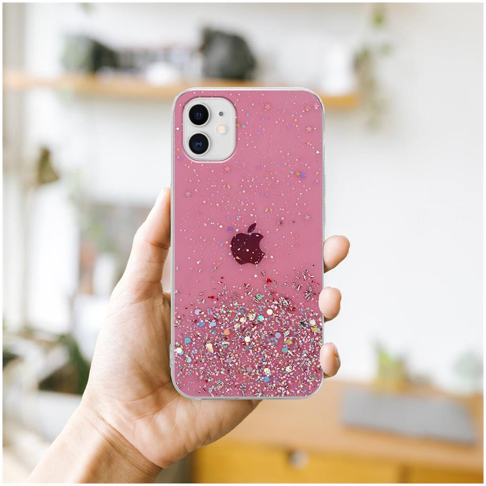 Custodia Compatibile Con Apple Iphone 11 Pro In Rosa Con Glitter - Coperchio Protettivo In Silicone Tpu Flessibile Con Glitter Scintillanti - Foto 8