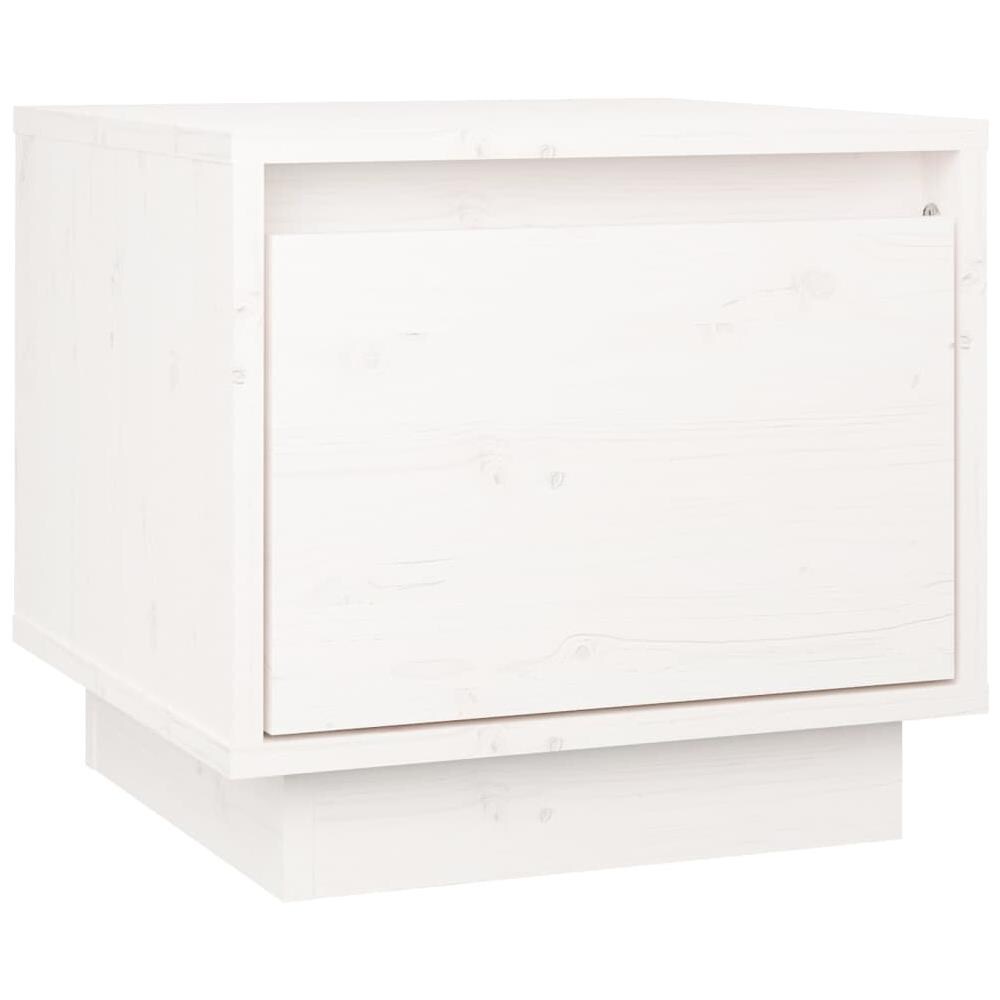 Comodino Bianco 35x34x32 Cm In Legno Massello Di Pino - Foto 2