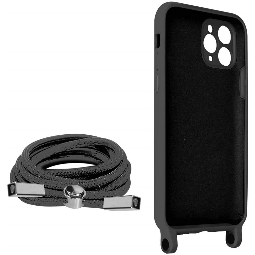 Cover Semirigida Per Iphone 11 Pro Cordino Nylon Intrecciato 80 Cm Nera - Foto 5