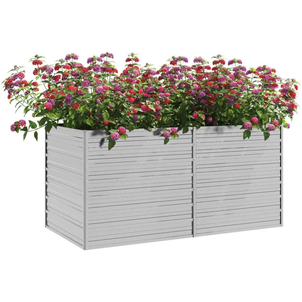 Letto Rialzato Giardino 160x80x77 cm in Acciaio Zincato Argento - Foto 2