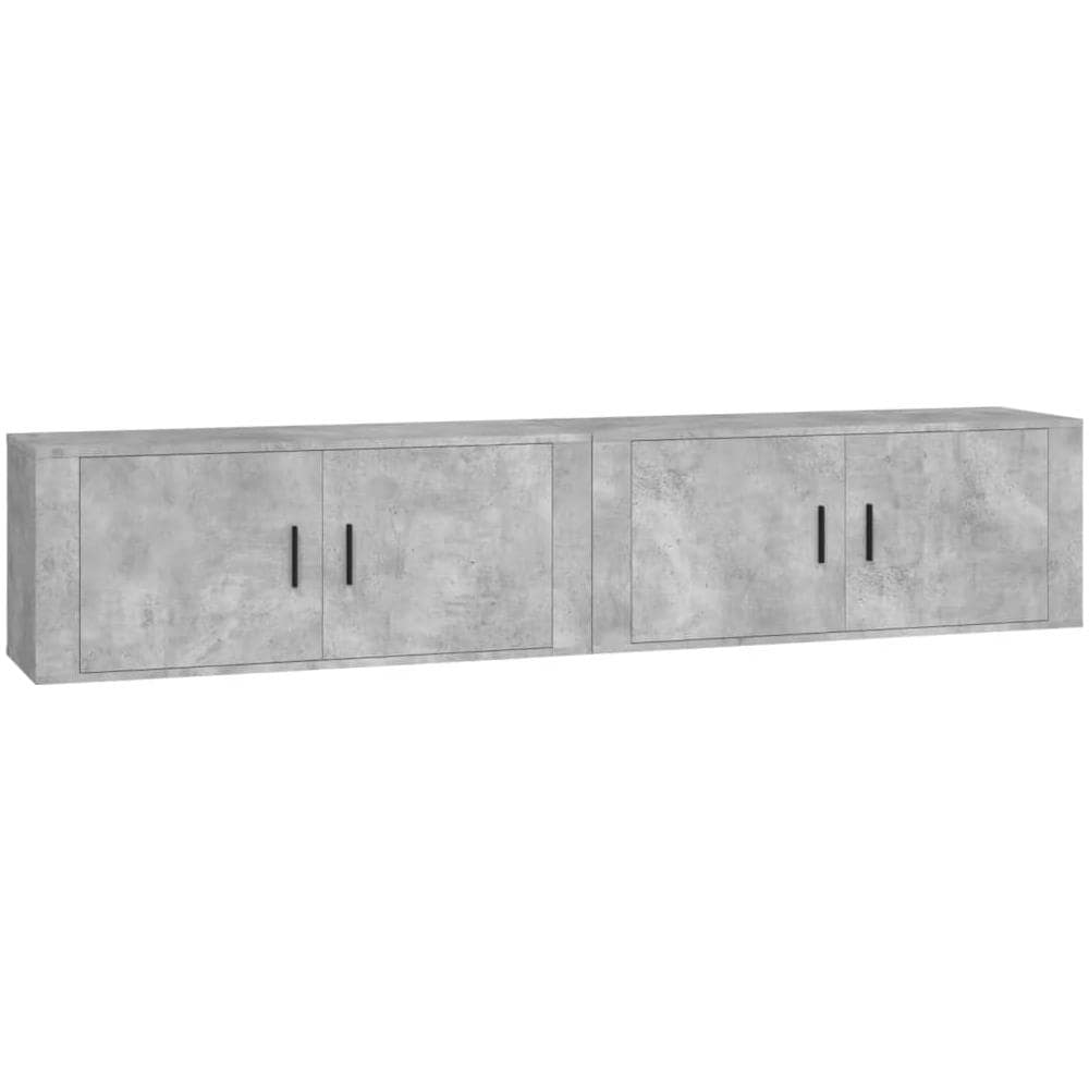 Mobili Porta Tv A Parete 2 Pz Grigio Cemento 100x34,5x40 Cm - Foto 2