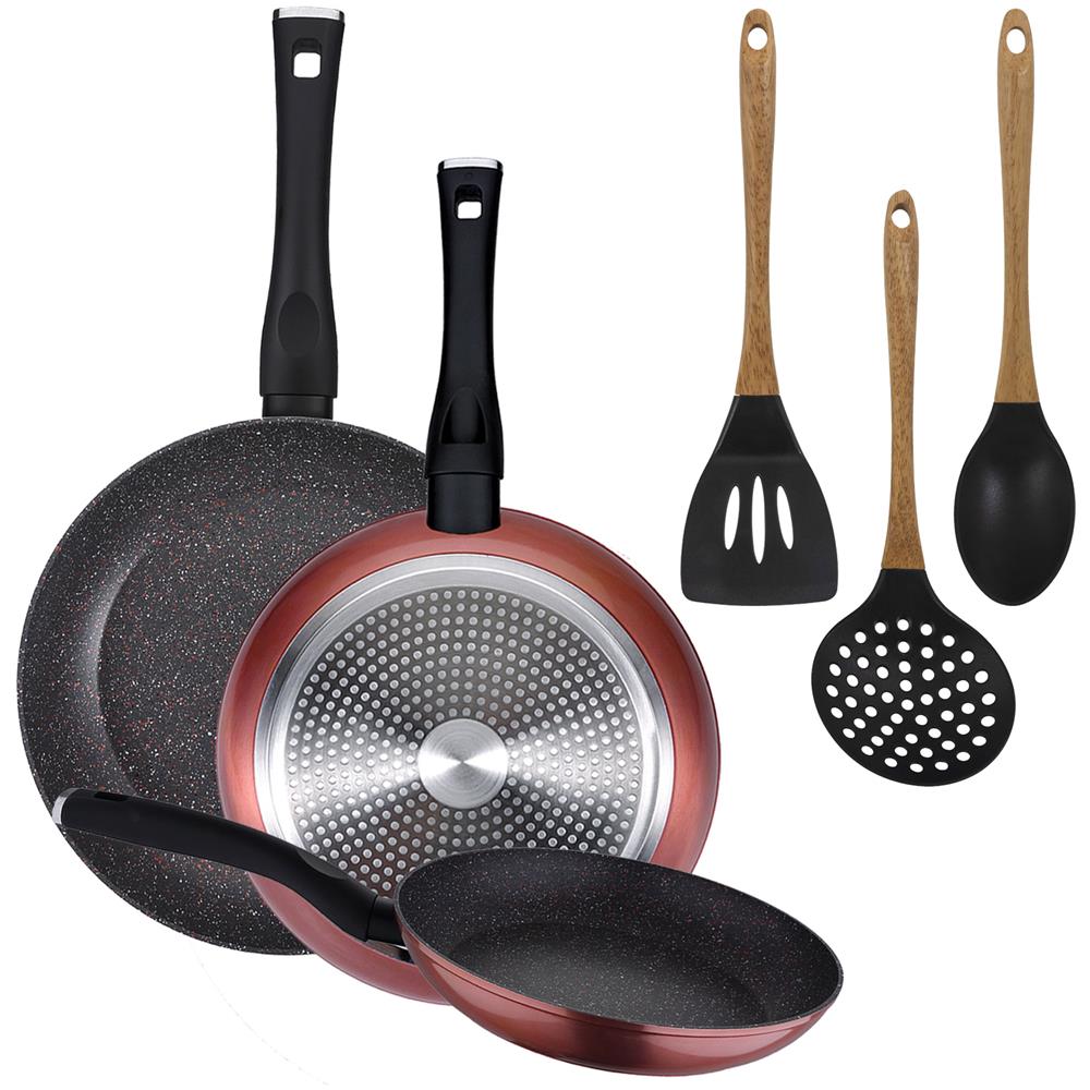 Confezione Da 3 Teglie Ø20/24 E 28 Cm + Set Di 3 Pezzi Di Utensili Da Cucina In Silicone - Foto 1