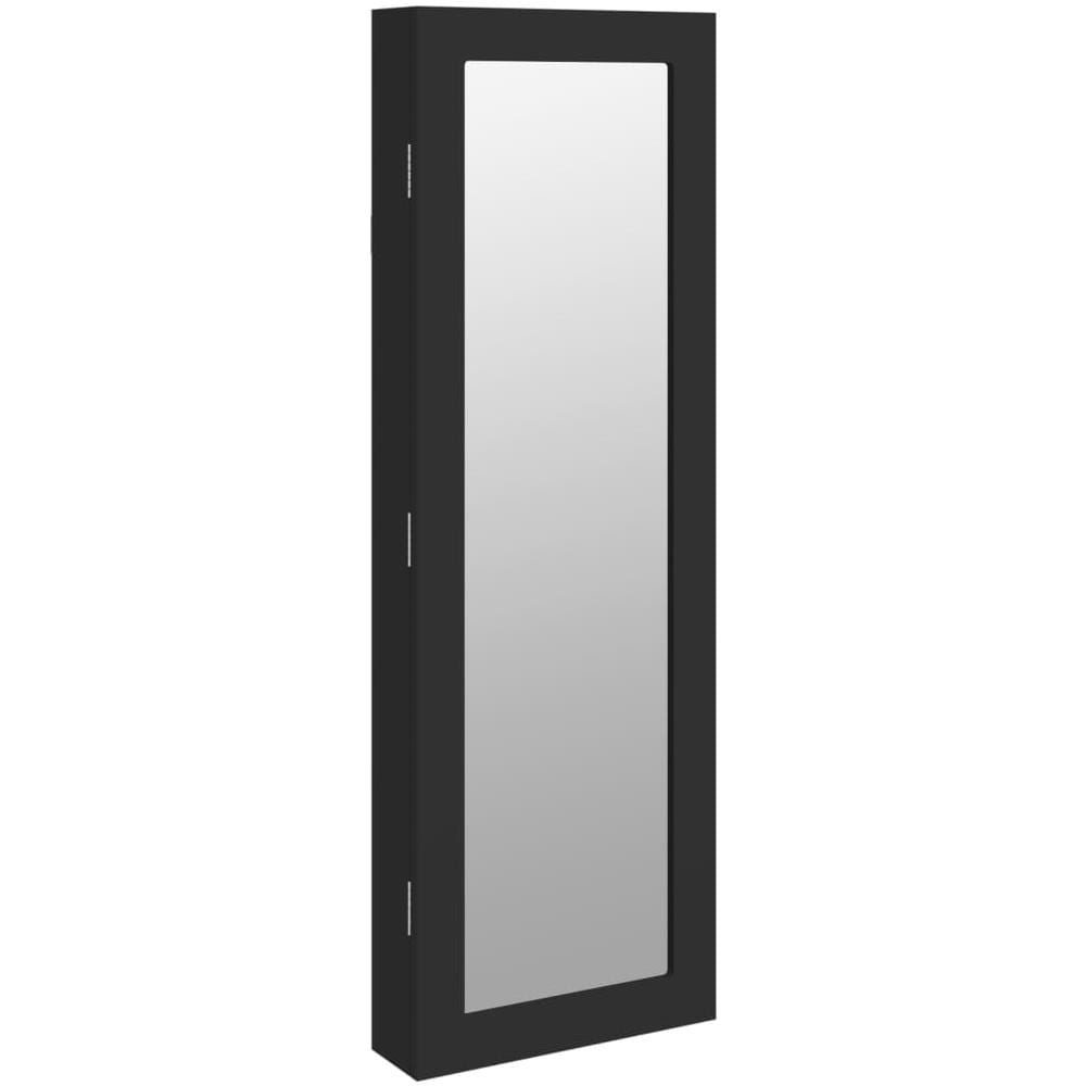 Armadio Portagioie Con Specchio A Muro Nero 30x8,5x90 Cm - Foto 2