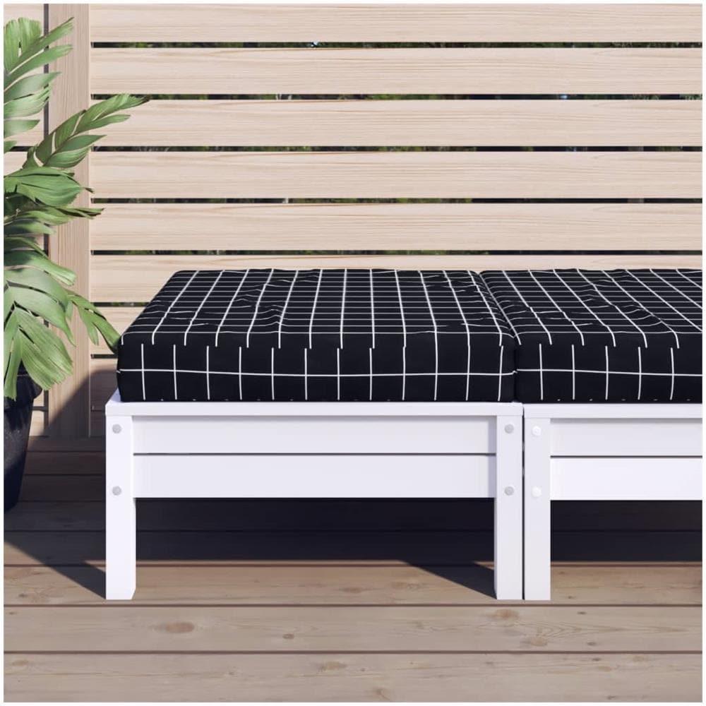 Cuscino Pallet Motivo A Quadri Nero 60x60x8 Cm Tessuto Oxford - Foto 1