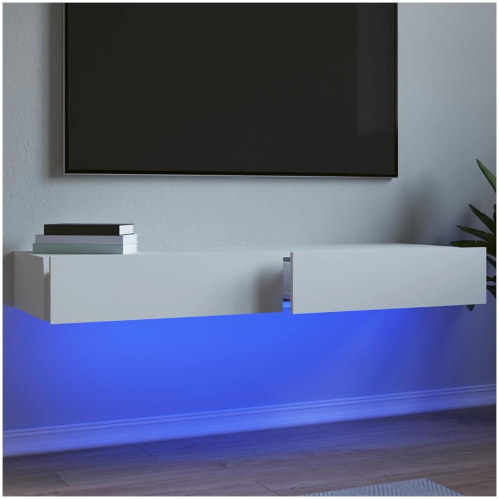 Mobili Porta Tv Con Luci Led 2pz Bianchi 60x35x15,5 Cm - Foto 1