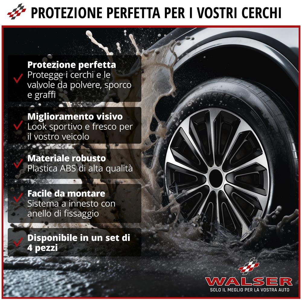 Copricerchi Turbine 14"", 4 Pezzo Graphite - Foto 2