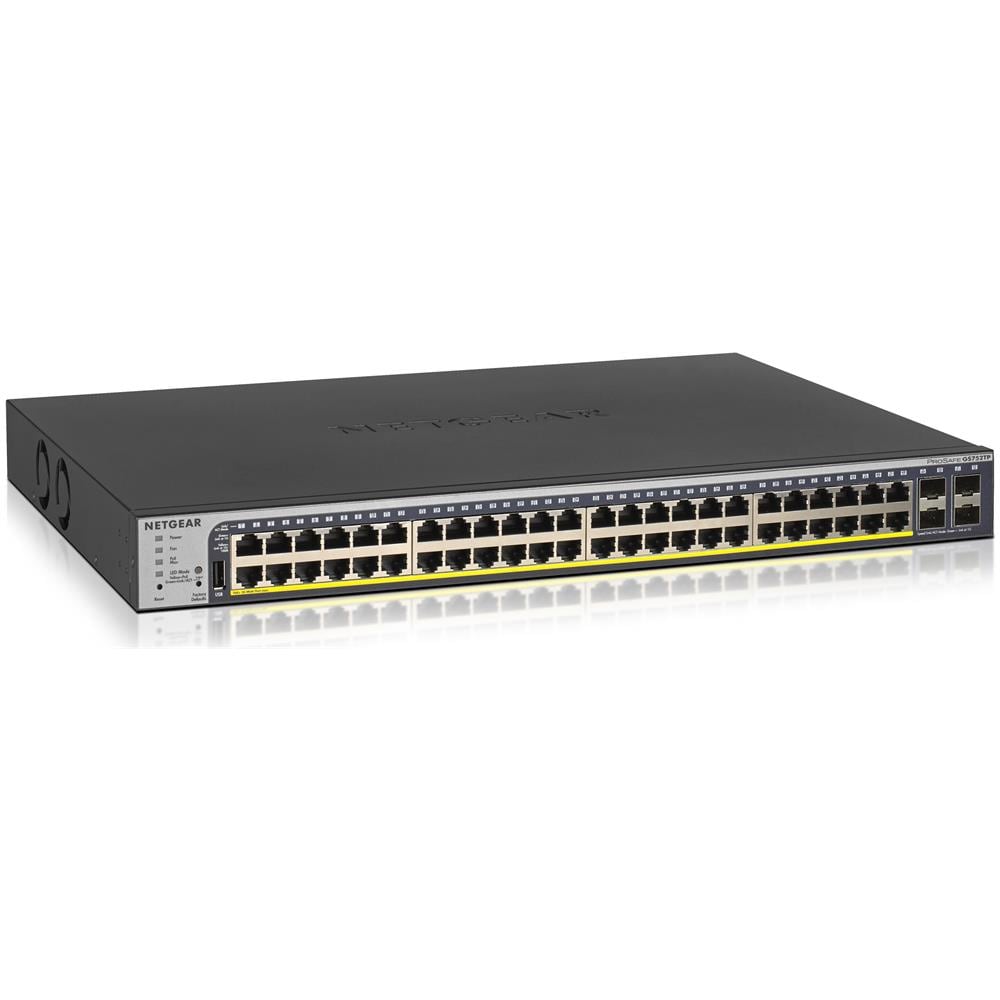 Switch di Rete Gestito GS752TP-300EUS L2/L3/L4 Gigabit Ethernet (10/100/1000) Supporto Power over Ethernet (PoE) 1U 48 + 4 Porte SPF Colore Nero - Foto 1
