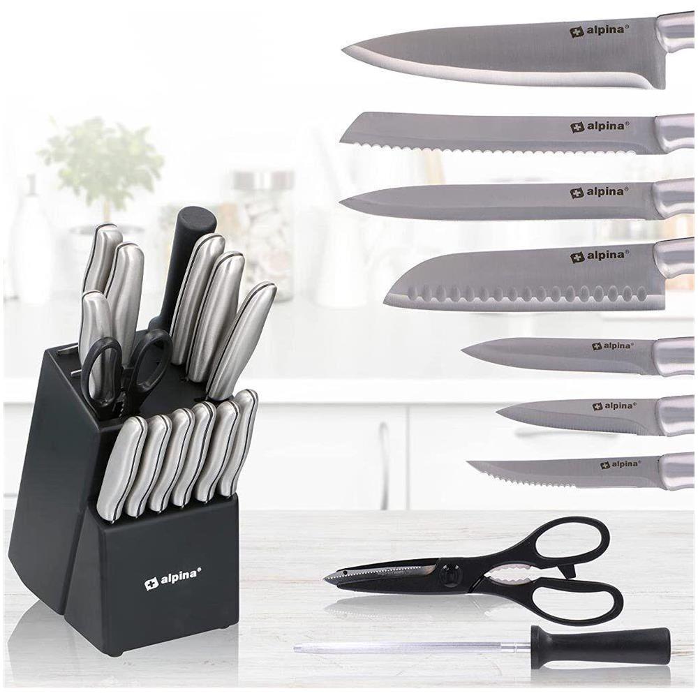 Set Coltelli 15 Pezzi Coltelli da Cucina Affilati con Blocco Supporto Multicolor - Foto 2