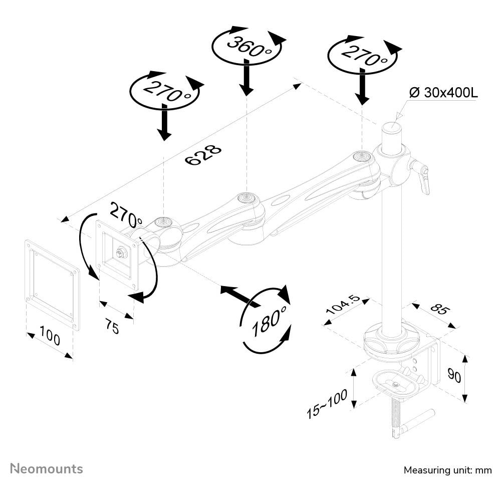 FPMA-D930 Supporto da Scrivania per Monitor - Foto 4