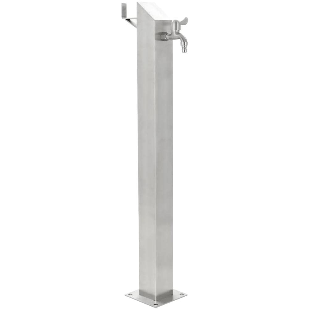 Fontanella A Colonna In Acciaio Inossidabile Quadrata 95 Cm - Foto 1