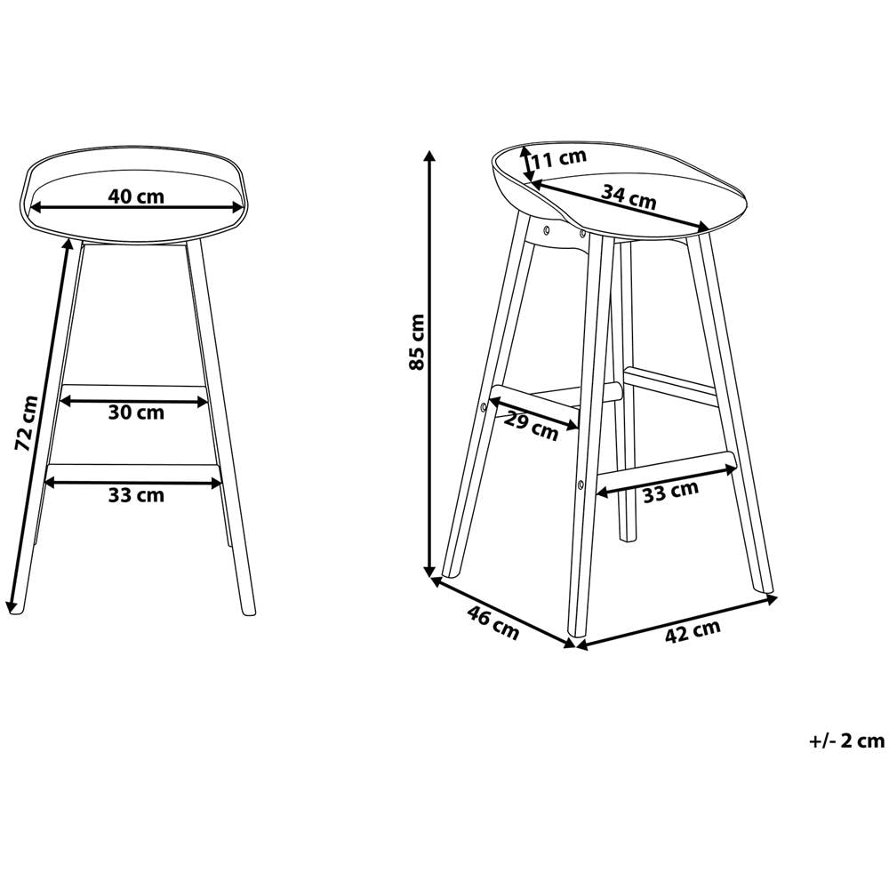 Set Di 2 Sgabelli Da Bar In Colore Nero Micco - Foto 2