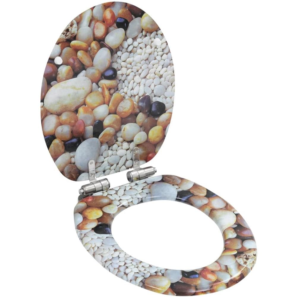 Tavoletta Wc Coperchio A Chiusura Morbida Mdf Design Ciottoli - Foto 1