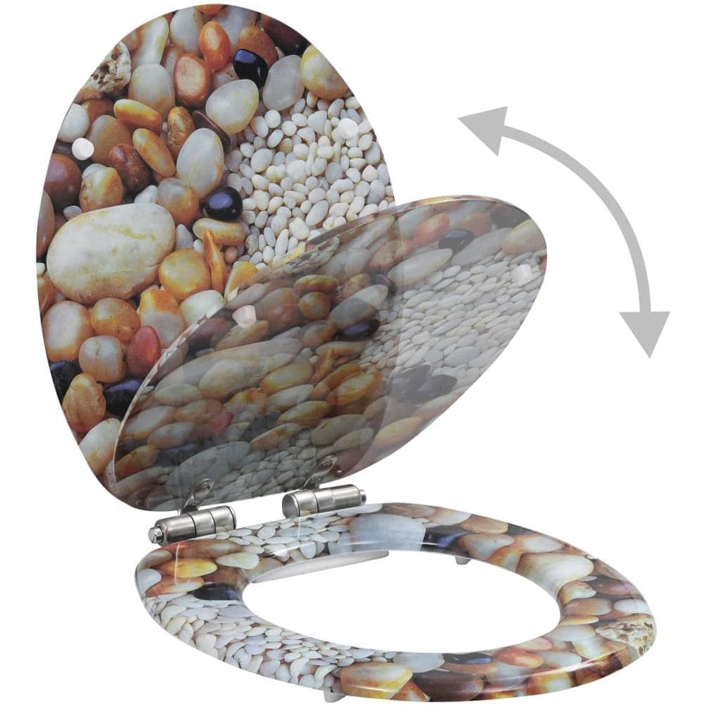 Tavoletta Wc Coperchio A Chiusura Morbida Mdf Design Ciottoli - Foto 2