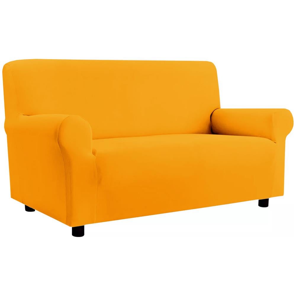 Copridivano Elasticizzato Antimacchia Modello Zeno Colore Arancio 4 Posti Arancio - Foto 1
