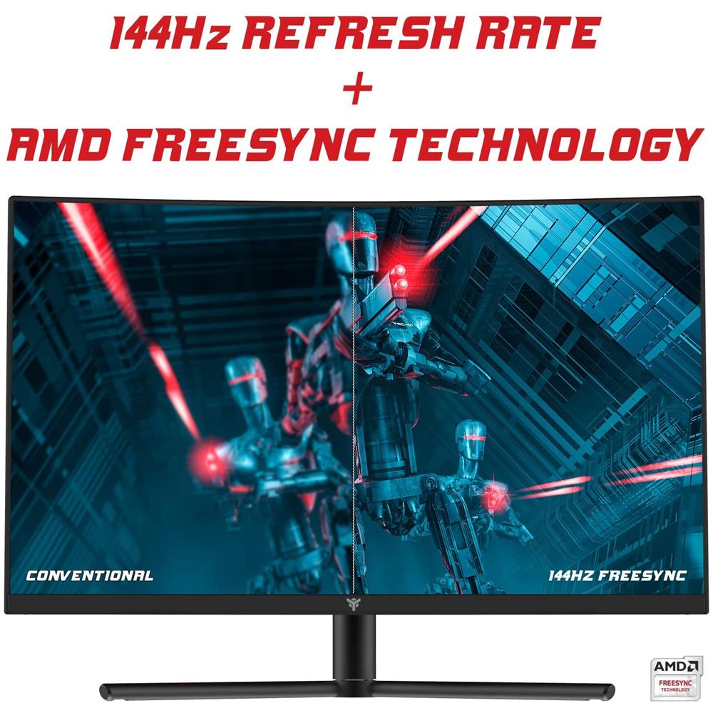 Monitor 27" LED IPS Curvo Gaming ITMC27V141QHD 2560 x 1440 Quad HD Tempo di Risposta 1 ms Frequenza di Aggiornamento 144 (Hz) - Foto 7