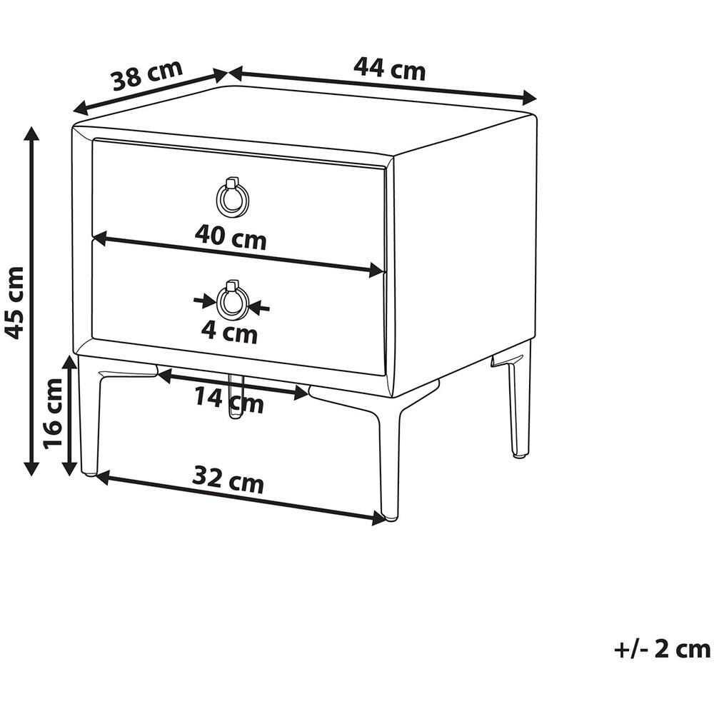 Comodino Con 2 Cassetti In Velluto Grigio Sezanne - Foto 2
