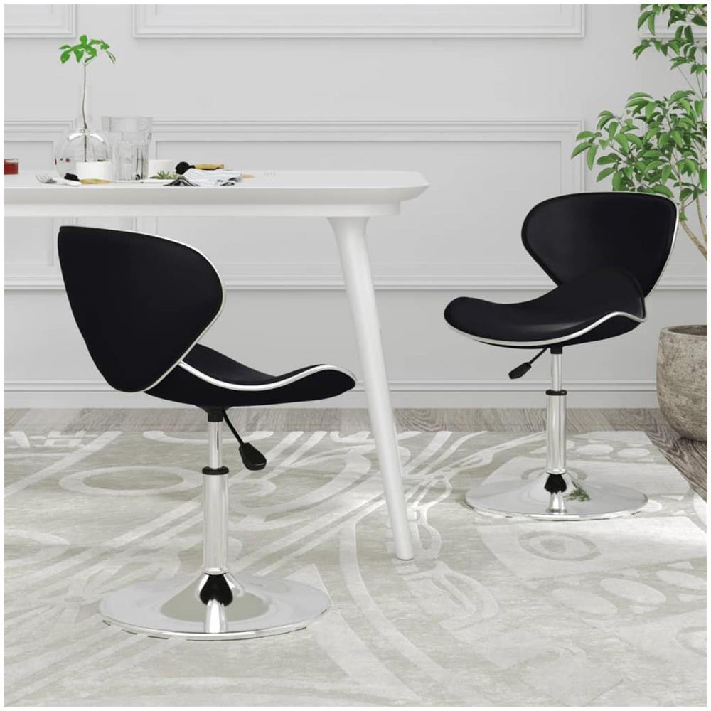 Sedie Da Pranzo 2 Pz Nere In Similpelle - Foto 1