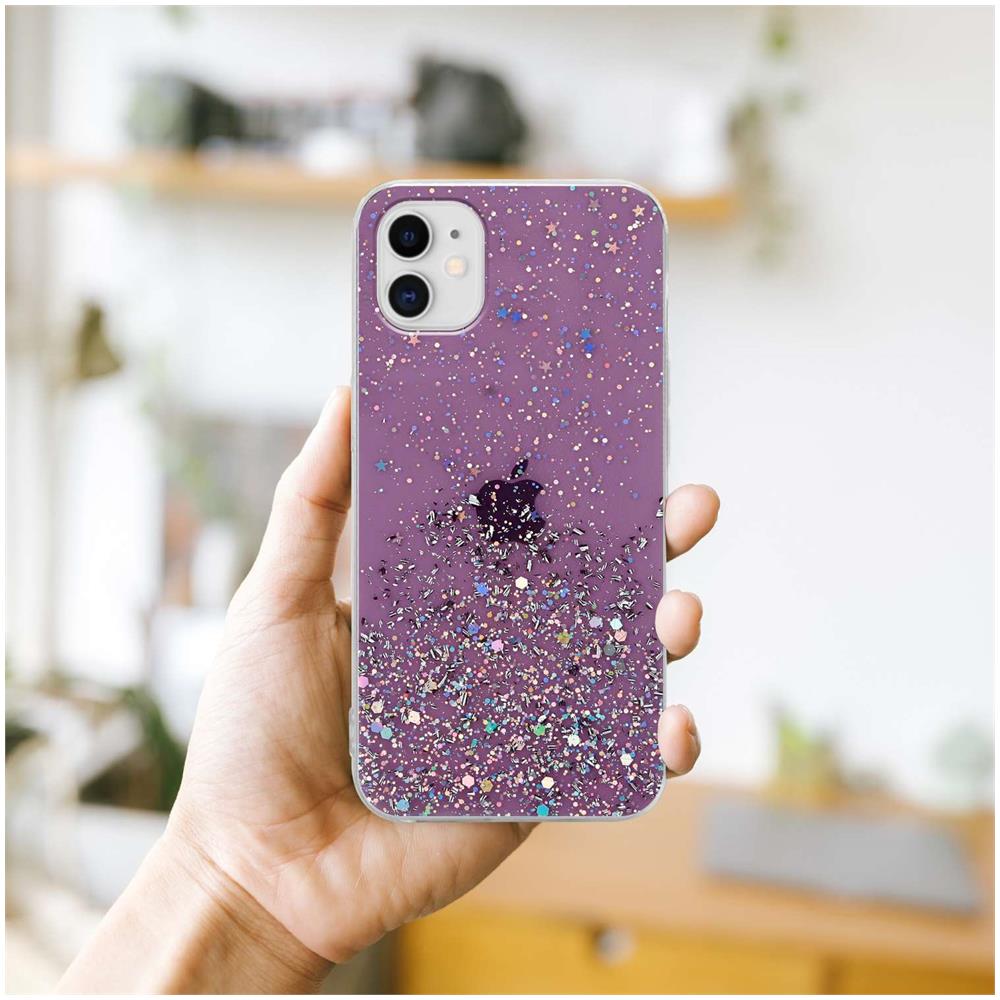 Custodia Compatibile Con Apple Iphone 11 Pro In Viola Con Glitter - Coperchio Protettivo In Silicone Tpu Flessibile Con Glitter Scintillanti - Foto 8