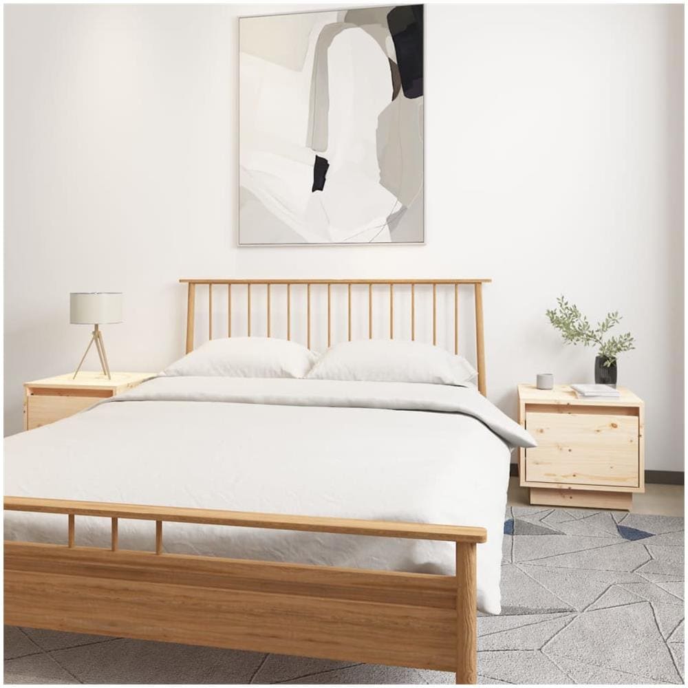 Comodini 2 Pz 35x34x32 Cm In Legno Massello Di Pino - Foto 1