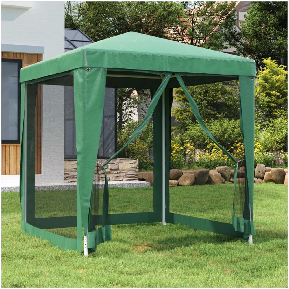 Tenda Per Feste Con 4 Pareti Laterali In Rete Verde 2x2 M Hdpe - Foto 1