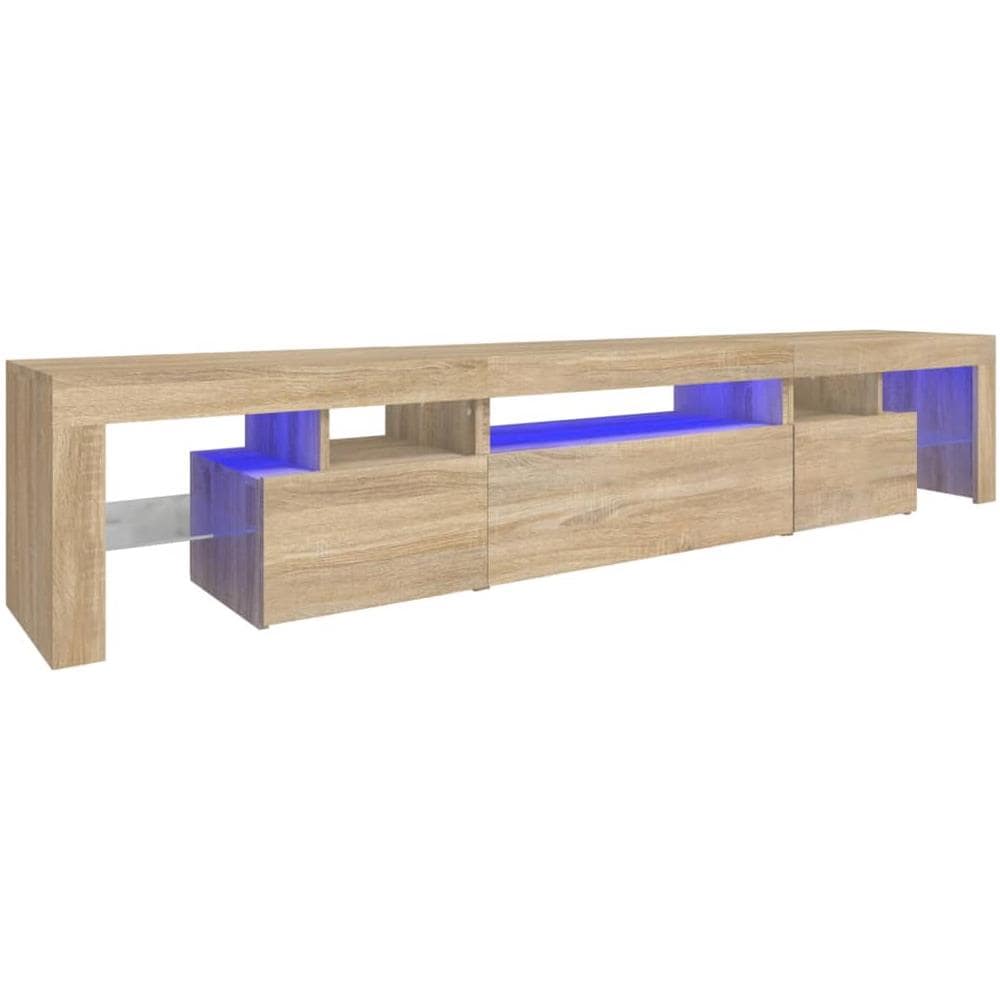 Mobile Porta Tv Con Luci Led Rovere Sonoma 215x36,5x40 Cm - Foto 2