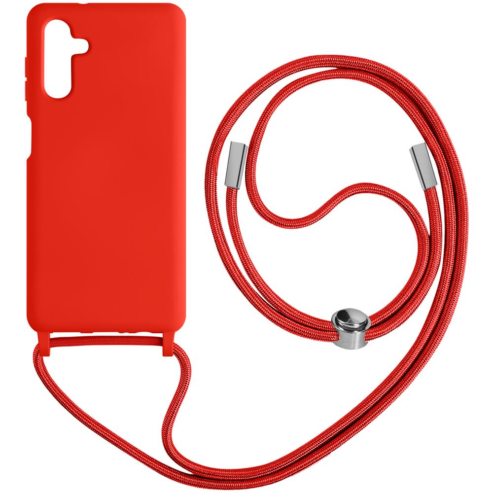 Cover Semirigida Per Samsung A04s / A13 5g Cordino Nylon Intrecciato 80 Cm Rossa - Foto 1