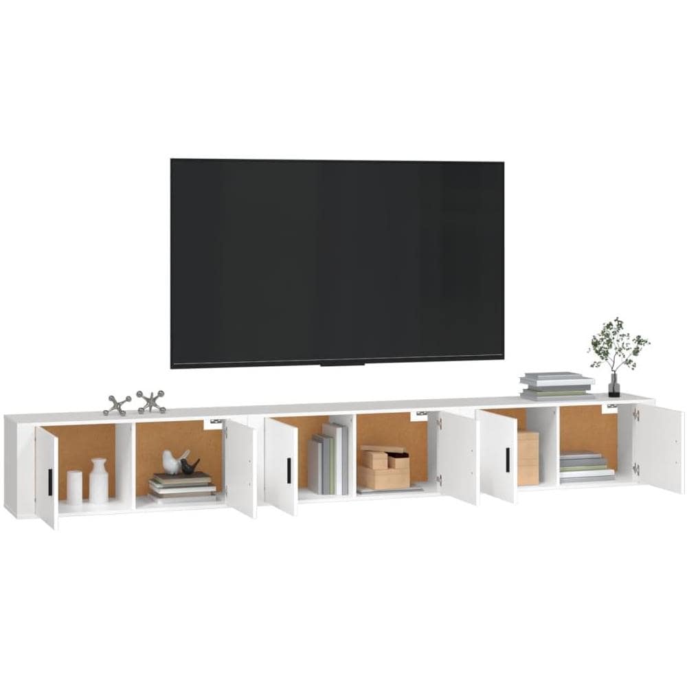 Mobili Porta Tv A Parete 3 Pz Bianco 100x34,5x40 Cm - Foto 1
