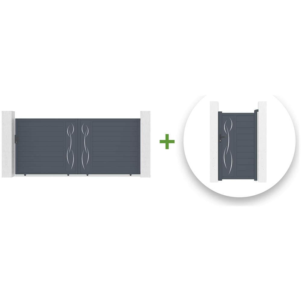 Life Grey 4m Driveway Sliding Gate Pack H. 180 + Cancello - Foto 1
