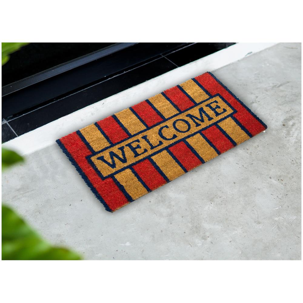 Zerbino Entrata Ingresso Esterno Antiscivolo Cocco Allegro Welcome Giallo Rosso - Foto 2