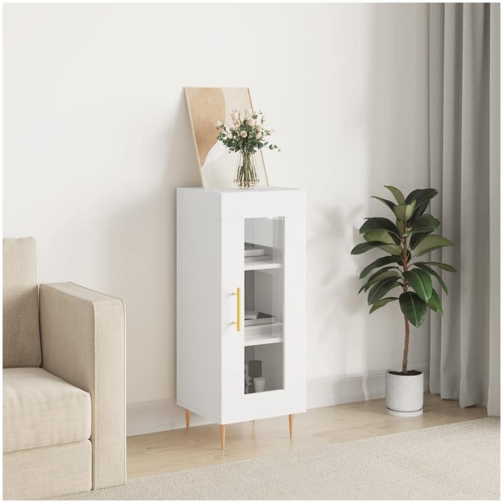 Credenza Bianca 34,5x34x90 Cm In Legno Multistrato - Foto 1