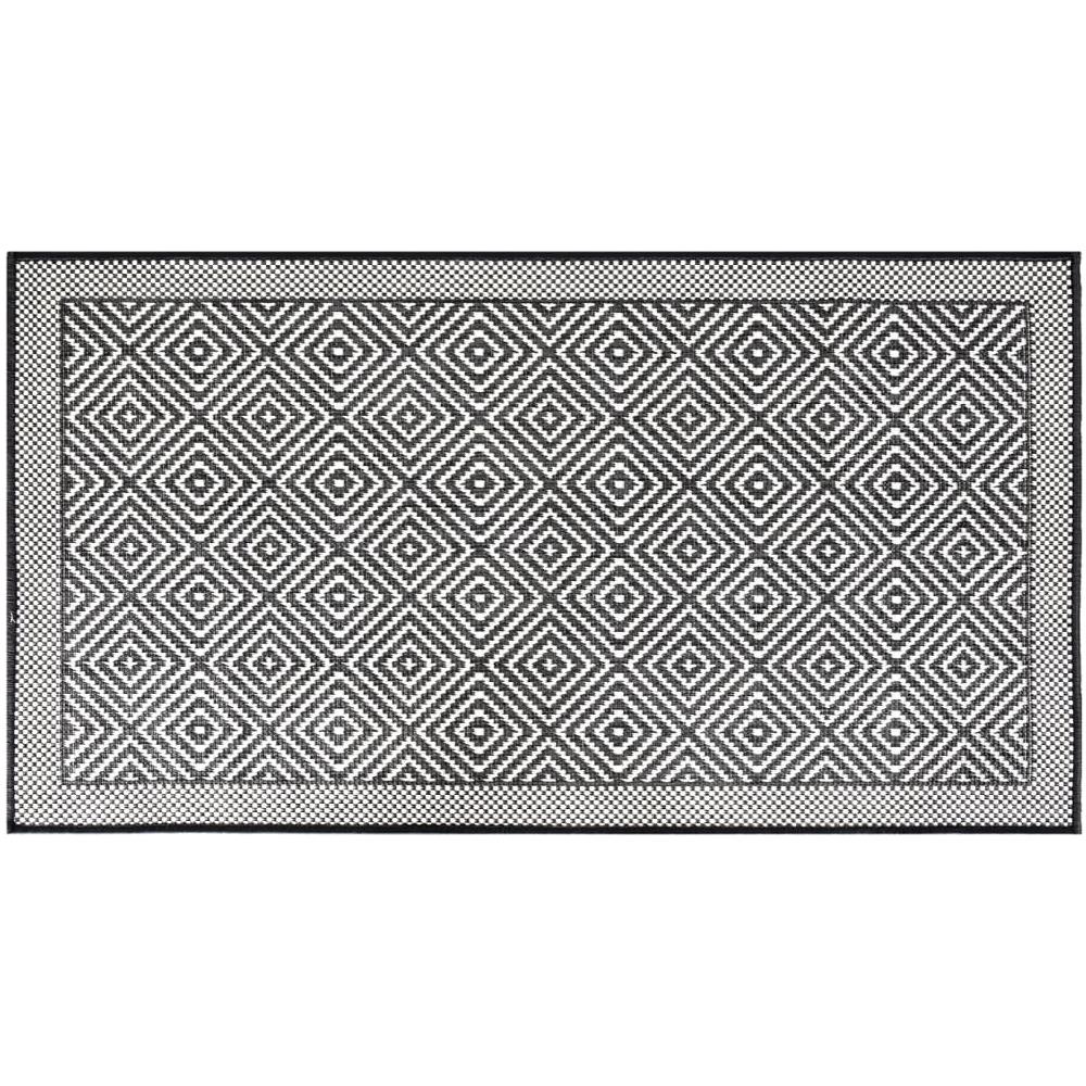 Tappeto Da Esterno Grigio E Bianco 80x150 Cm Design Reversibile - Foto 2