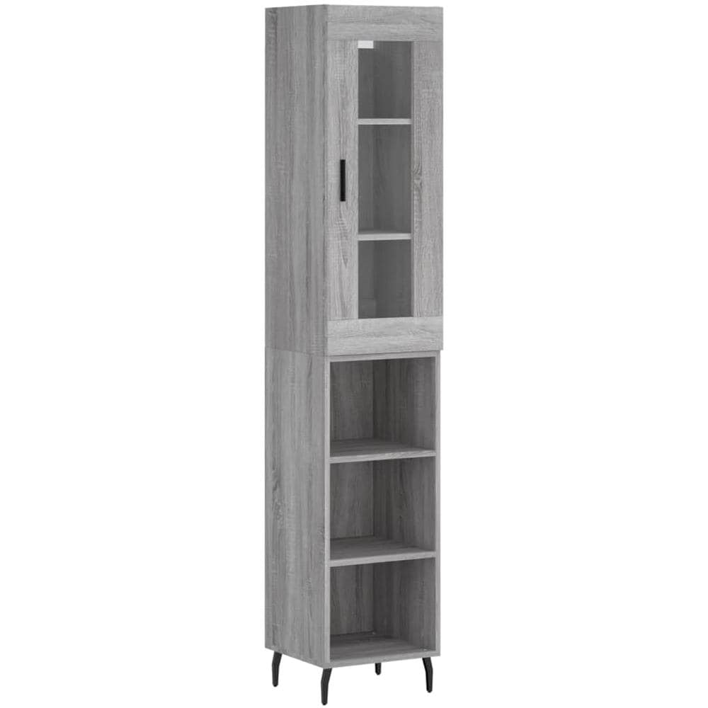 Credenza Grigio Sonoma 34,5x34x180 Cm In Legno Multistrato - Foto 2